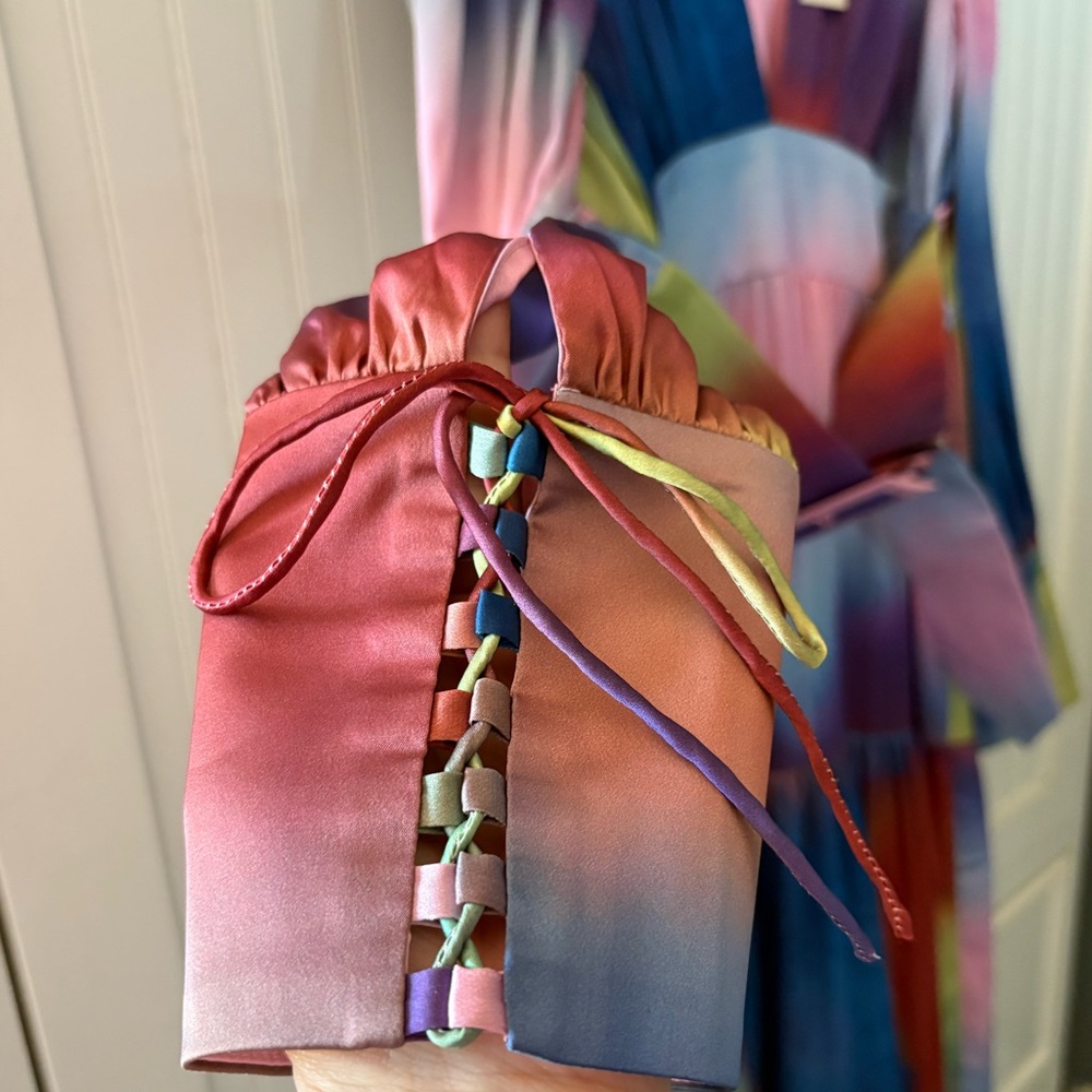 NWT Hutch Malta Rainbow Color-block V Neck Long Sleeve Maxi Dress - Picture 5 of 12